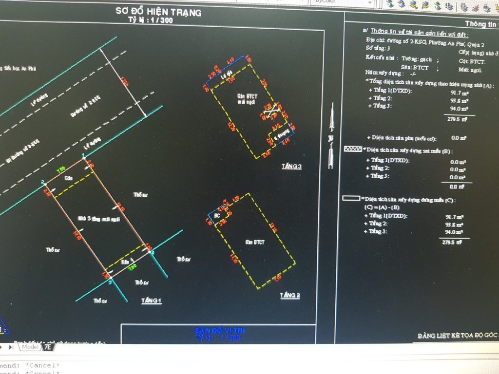 Biên tập bản vẽ hiện trạng vị trí nhà đất trên Autocad