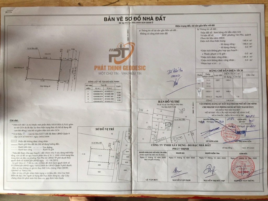 Bản vẽ hiện trạng sử dụng đất quận 9 đã được duyệt nội nghiệp